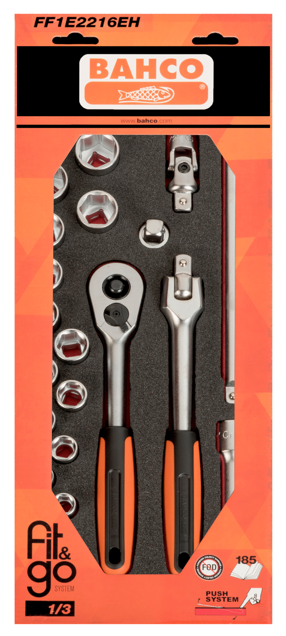 bahco Hylsnyckelsats bahco 1/3 foam, 1/2in 24pcs