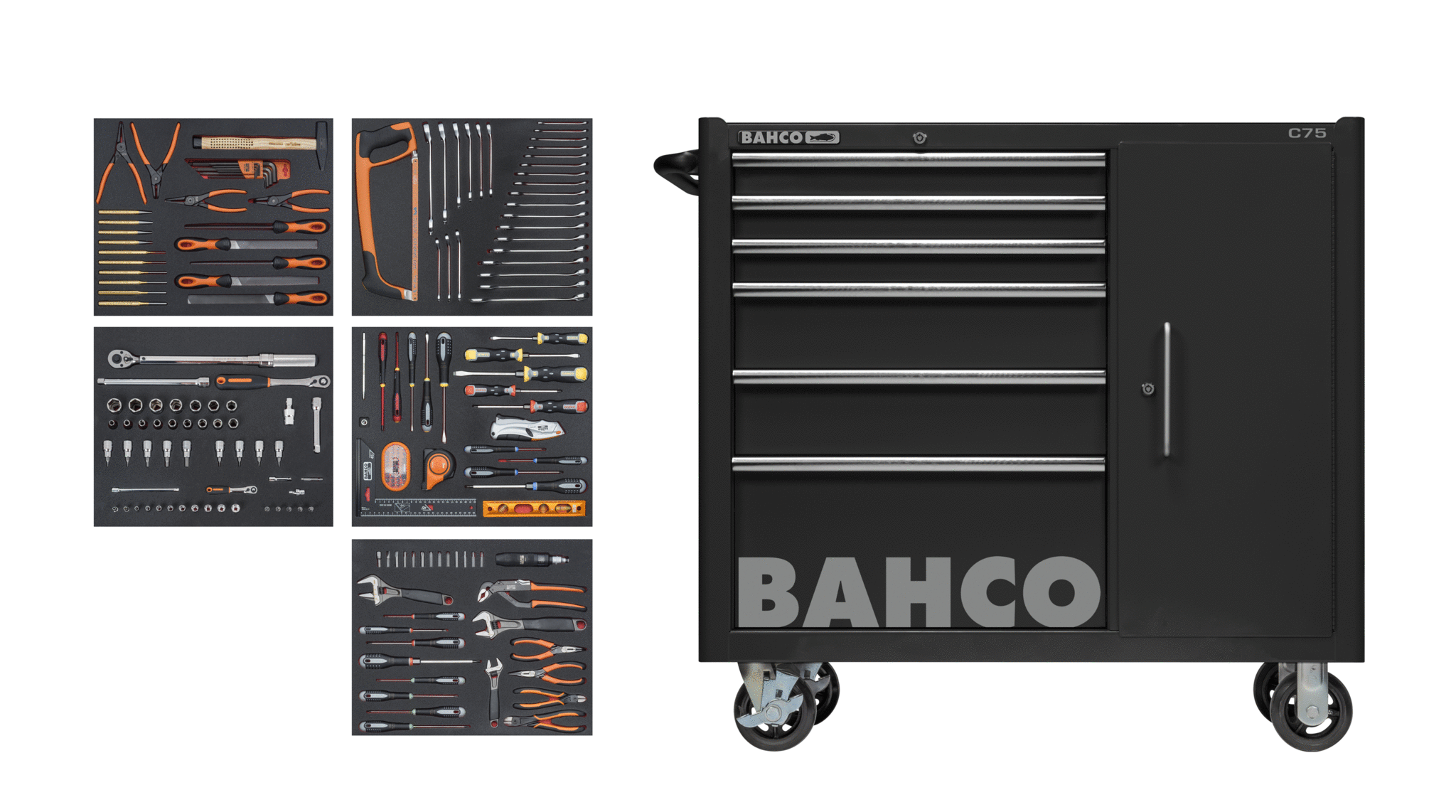 bahco Työkaluvaunu bahco 1475kxl6cbk-ff6 187 osaa