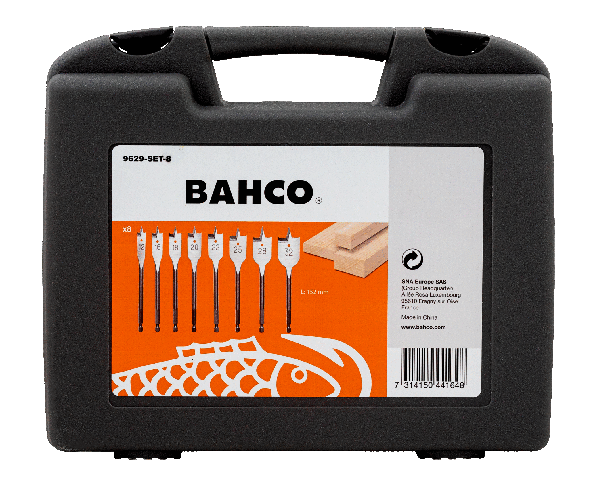 bahco Flat borr set bahco 9629-set-8 pcs