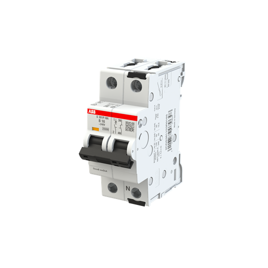 abb smart buildings Circuit breaker s300p 2-pole 1+n b-char. 16a