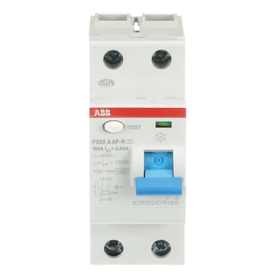abb Jordfeilbryter f202 a 100a/30ma ap-r