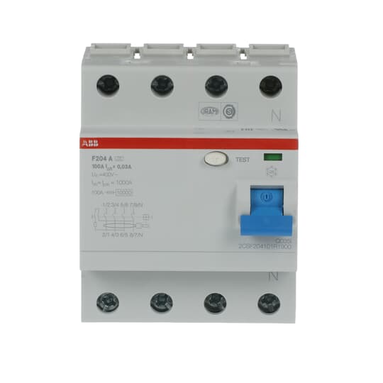 abb Residual current device f200 4-pole 100a 30ma a