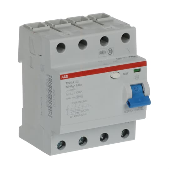 abb Residual current device f200 4-pole 100a 30ma a