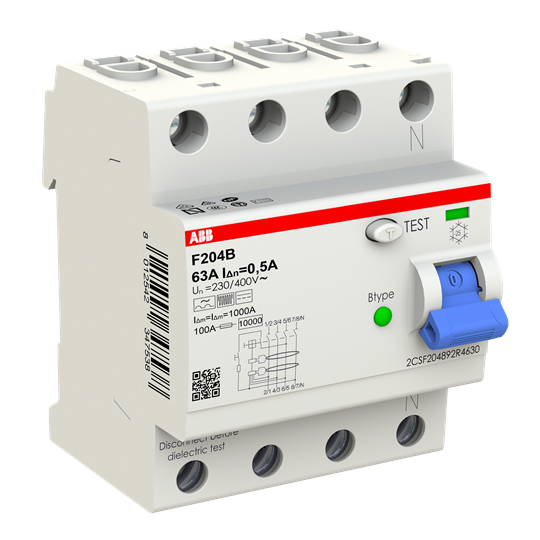abb Jordfeilbryter f204b s 63a/500ma