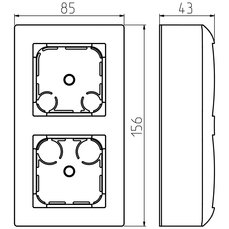 abb Surface mounted enclosure saga 1-gang, 54/80mm, white