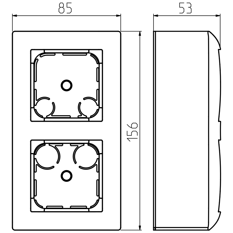 abb Pintakotelo saga 2os/ip20 53/85mm val