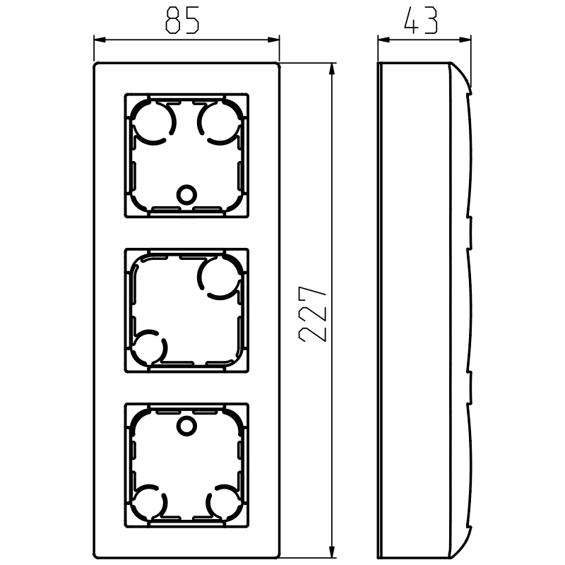 abb Ytkapsling saga 1-fack,80mm,dj54mm,vit