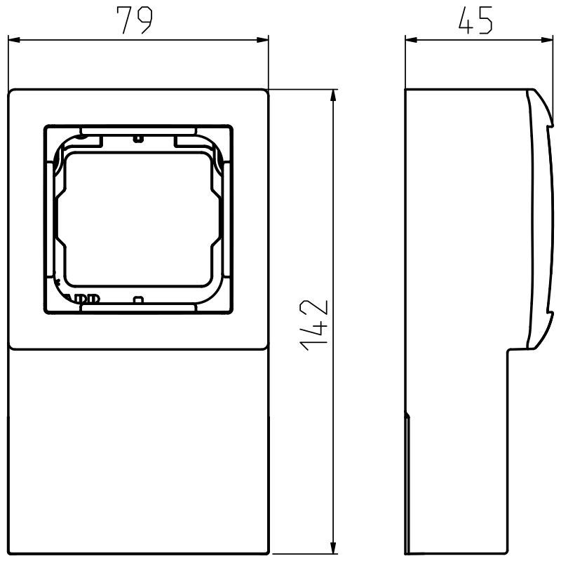 abb Surface mounted enclosure saga 1-gang, lath installation, whi