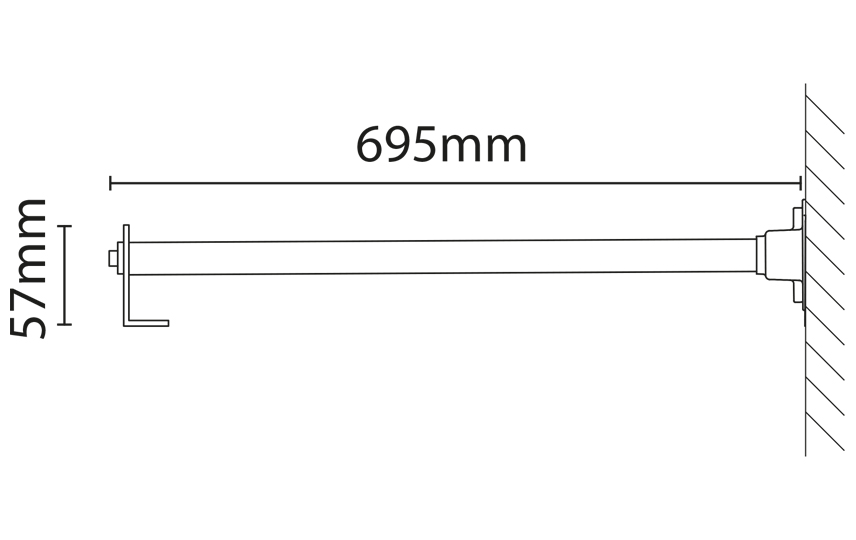 sg armaturen Mechanical accessories flom wall arm 695mm graphite