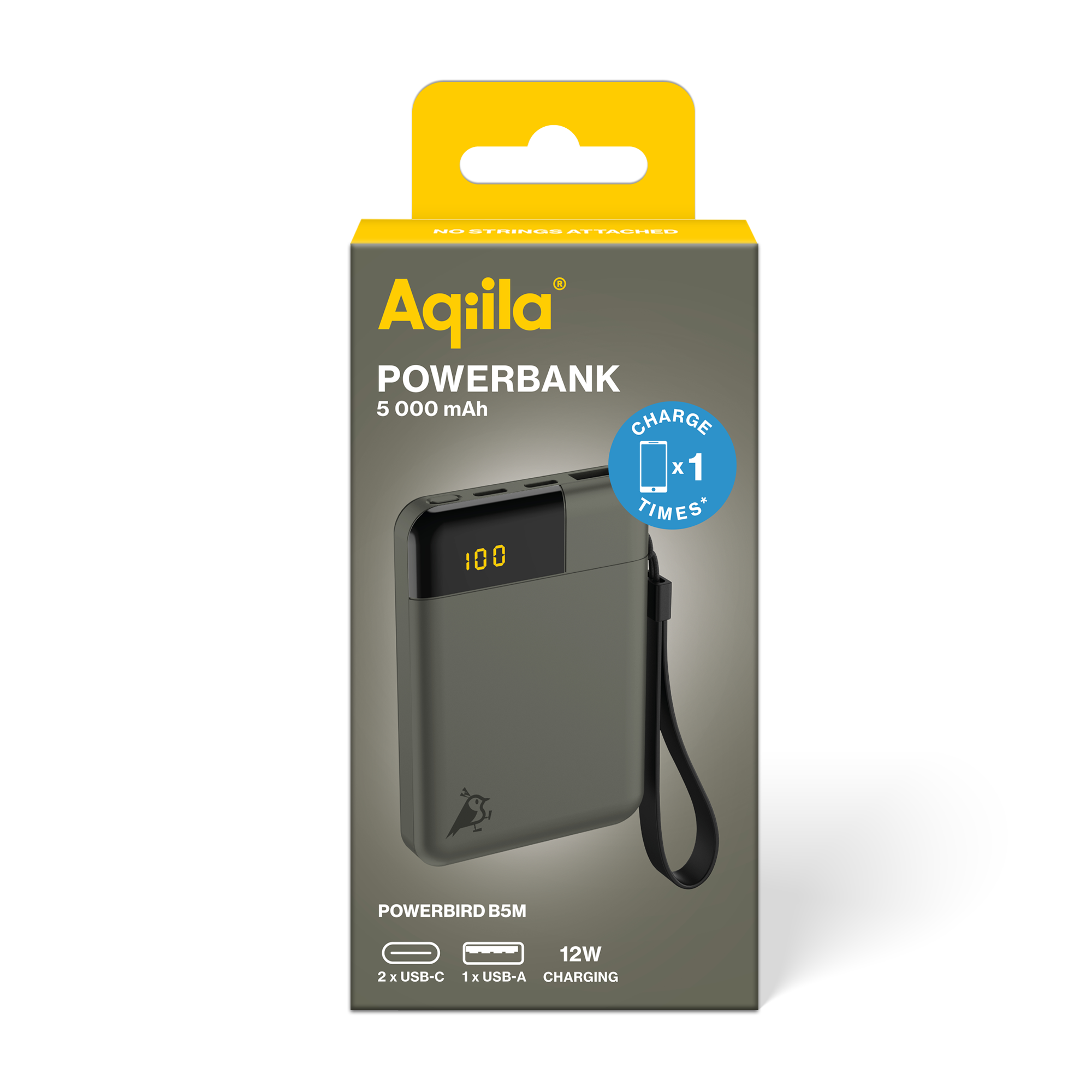 gpbm nordic Powerbank 5000mah 20w mosegrønn