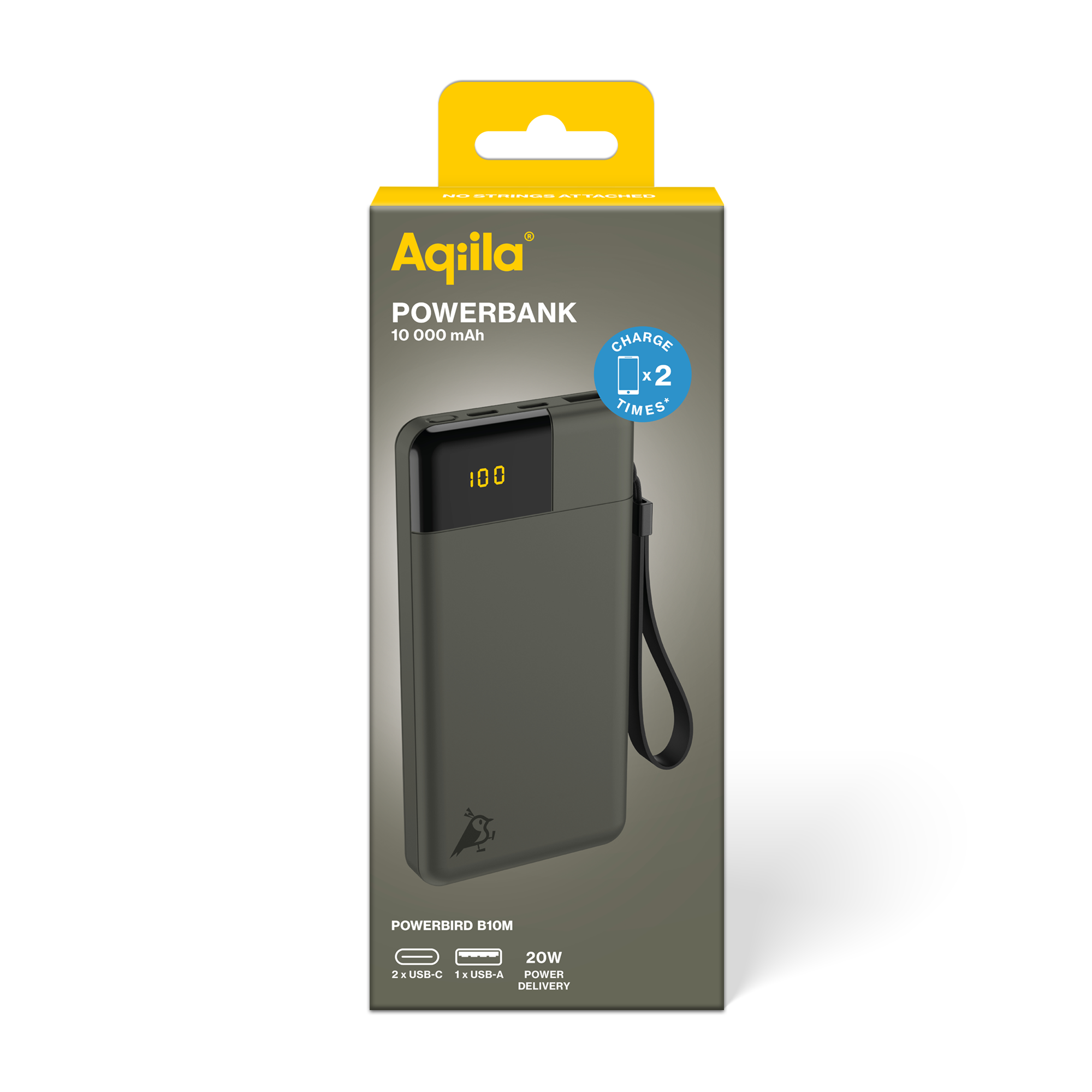 gpbm nordic Powerbank 10000mah 20w mosegrønn