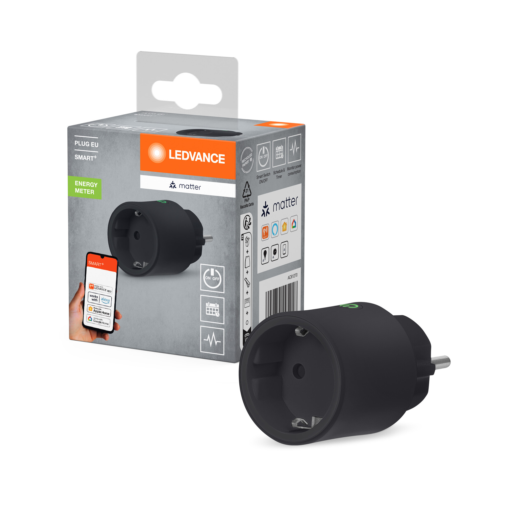 ledvance Smart+ matter plug eu black