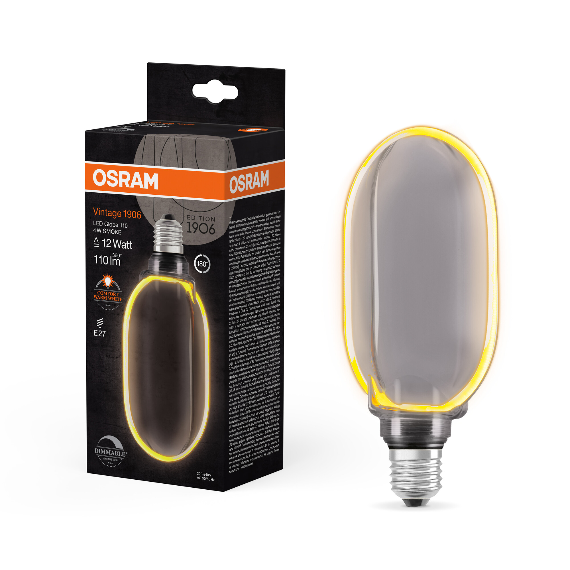 ledvance Led cl glb o 100 818 110lm e27 dim smoke