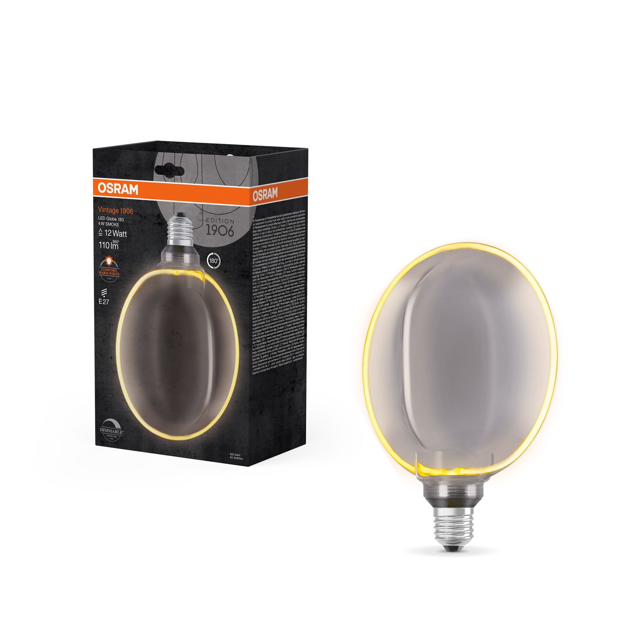ledvance Led cl glb o 183 818 110lm e27 dim smoke