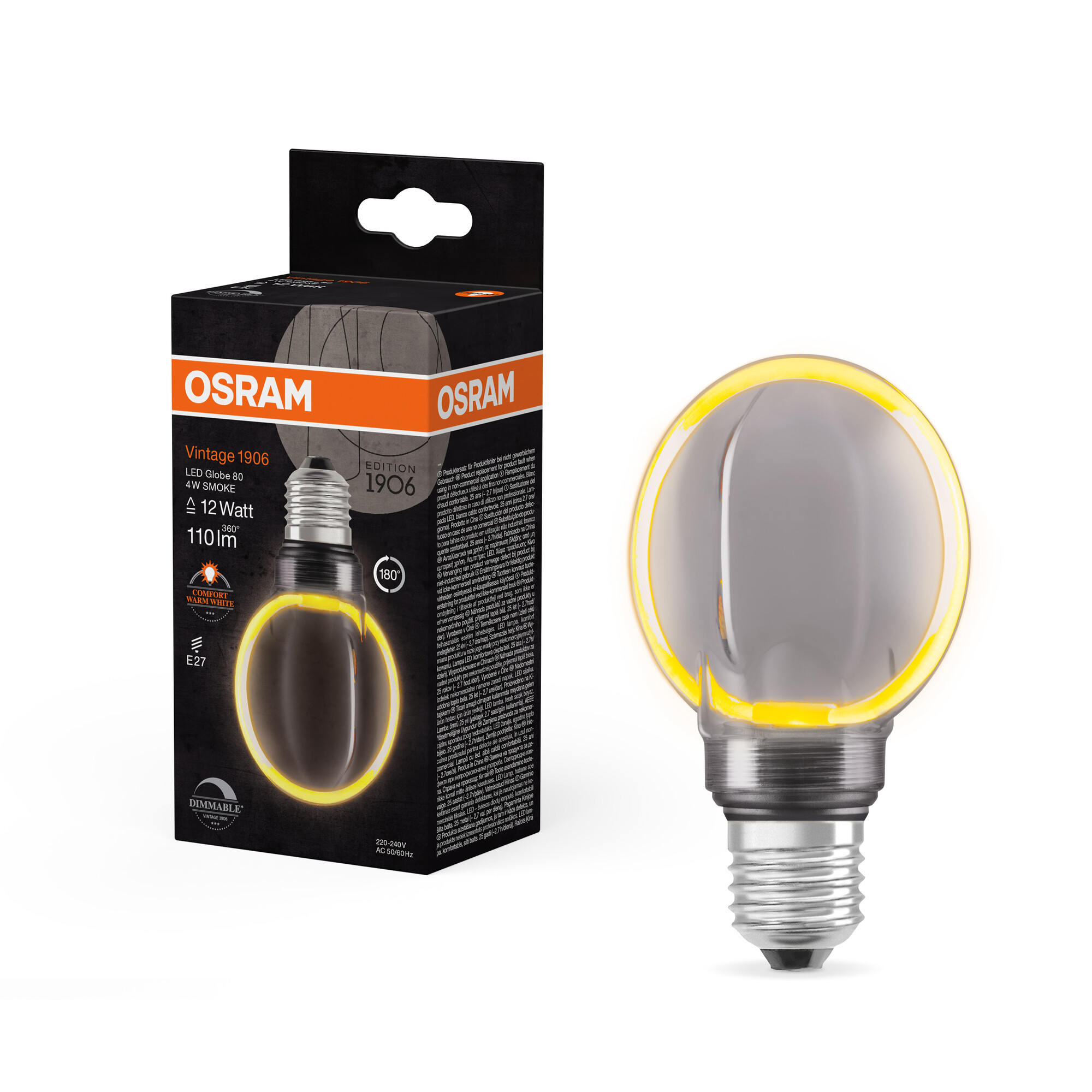 ledvance Led cl glb o 80 818 110lm e27 dim smoke