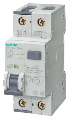 siemens Jordfeilautomat,1+n 20c,30ma, g