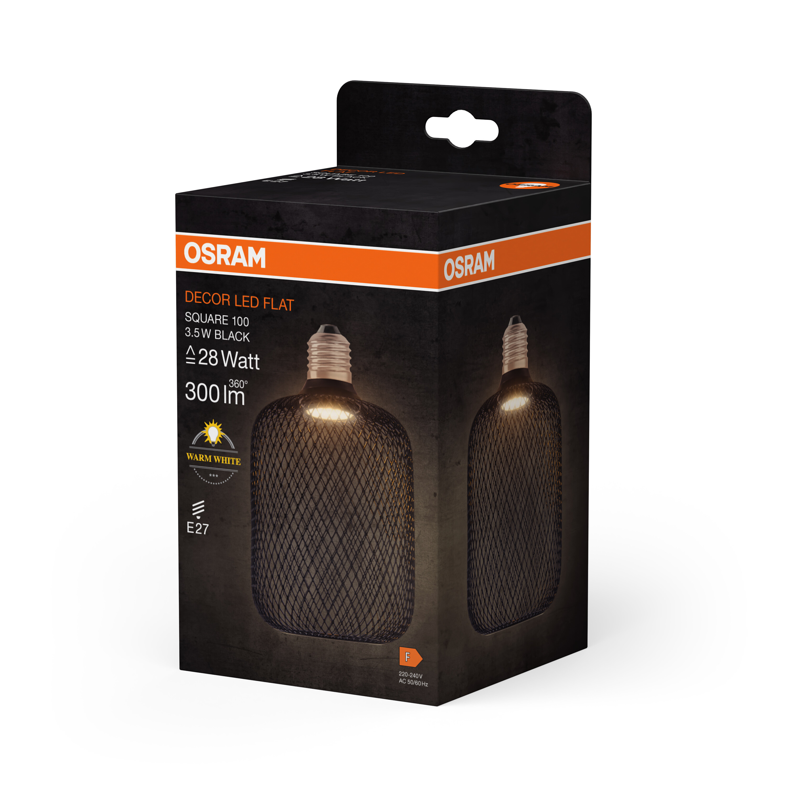 osram Led cage sq flatlamp 100 300lm 827 e27 b