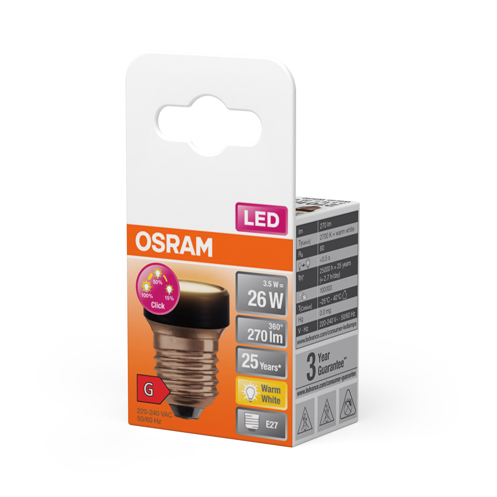 osram Led flat lamp 26 3,5w 827 e27 3step