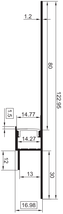 aneta lighting Scanstrip plasterboard edge 80mm, hvit