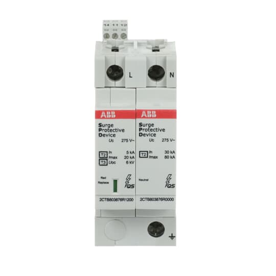 abb smart buildings Överspänningsskydd fastighet ovr t2-t3 1p+n p ts qs