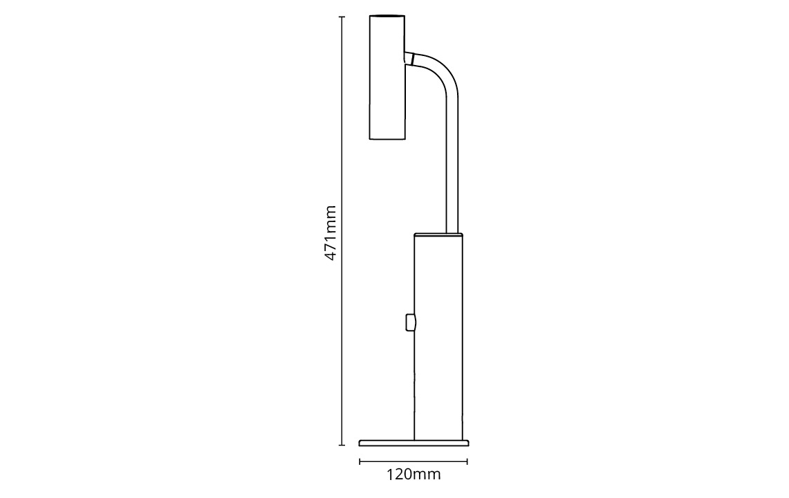 sg armaturen Pöytävalaisin tube micro table 3000k dim mu