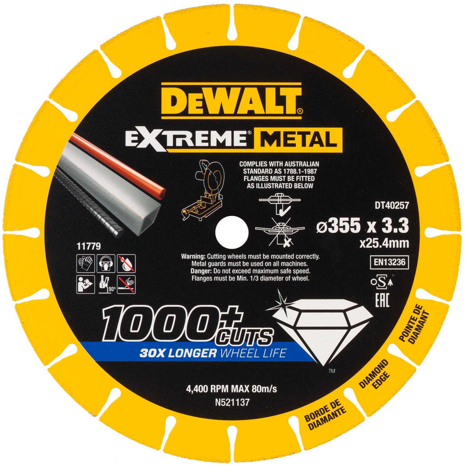 dewalt Diamond disc dewalt extreme metal 355x25.4x3.3mm