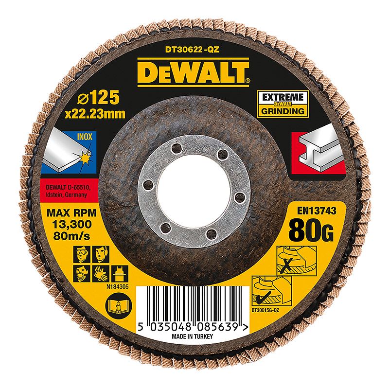 FLAP DISC DEWALT 125X22.2MM 80G