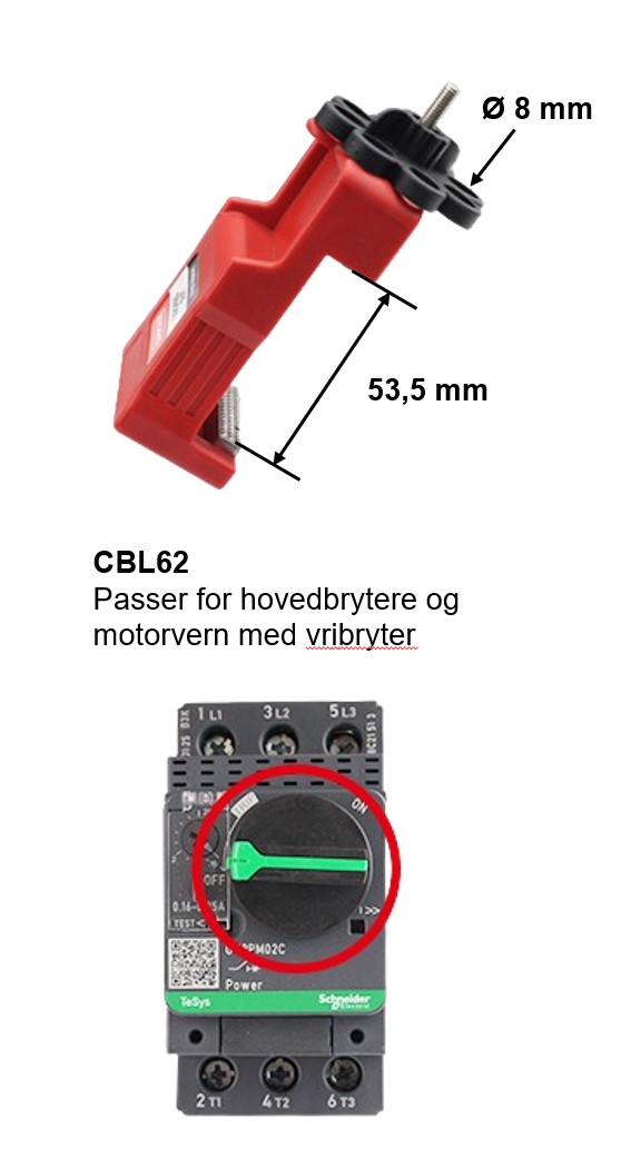 gylling Lockout for hovedbryter stor, cbl62