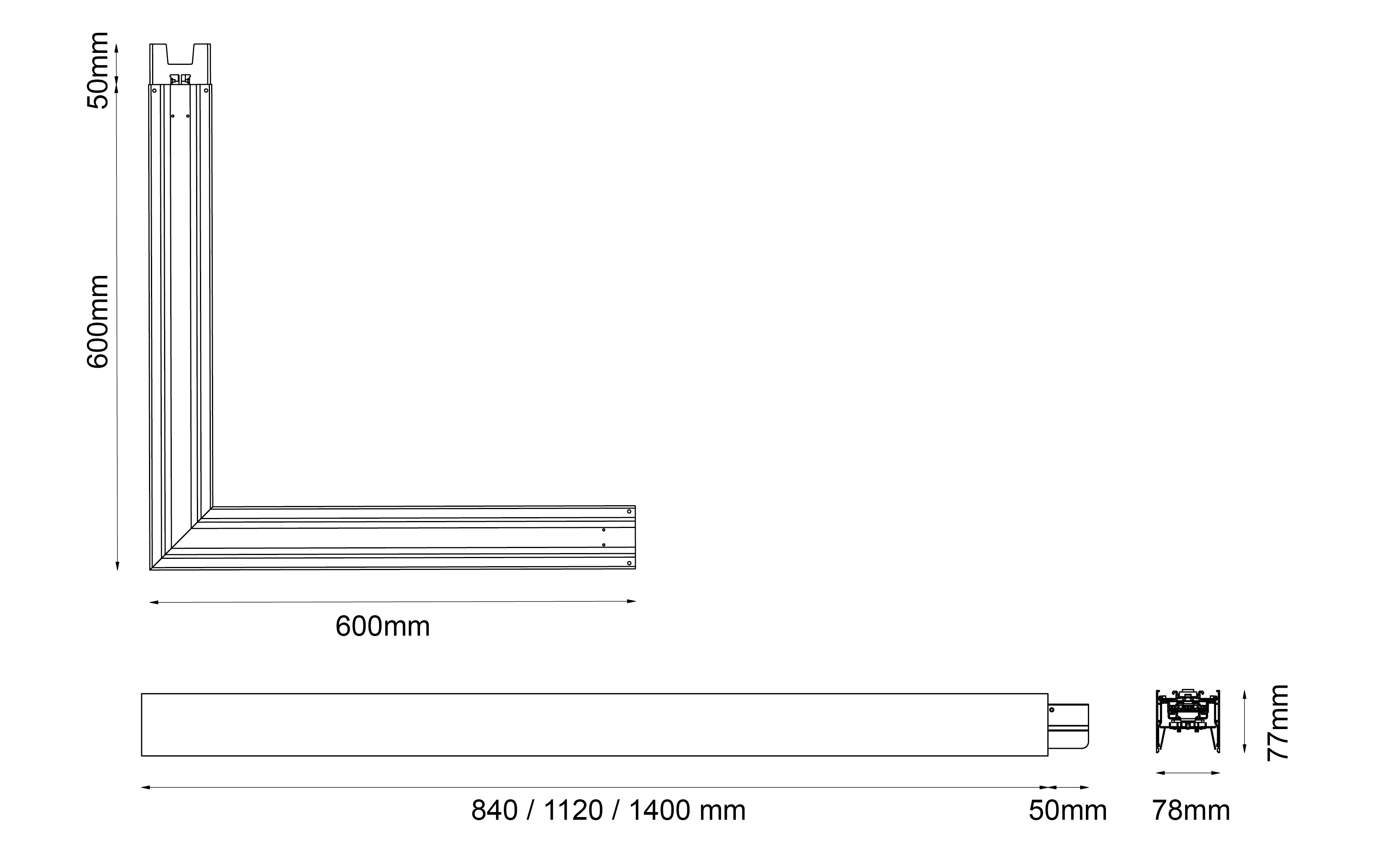 sg armaturen Ripustusvalaisin lineal 80 840 d/i 3000k da mu