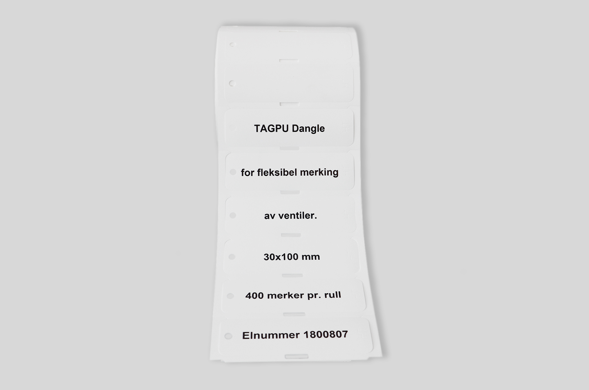 hellermann Ventilmerke tagpu  dangle 100x30mm hvit 400stk