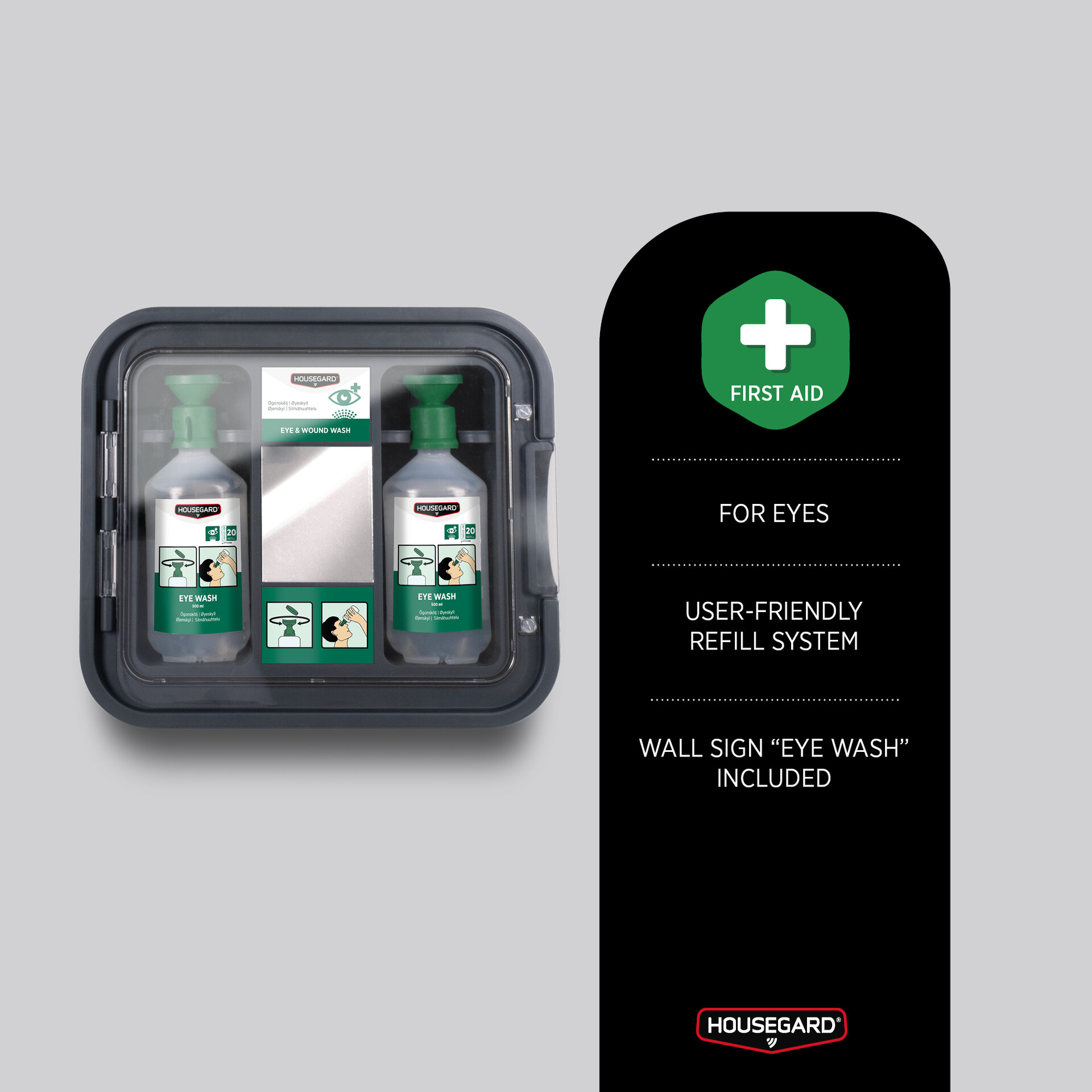 gpbm nordic Øyeskyllstasjon + 2x500ml 0,9% nacl