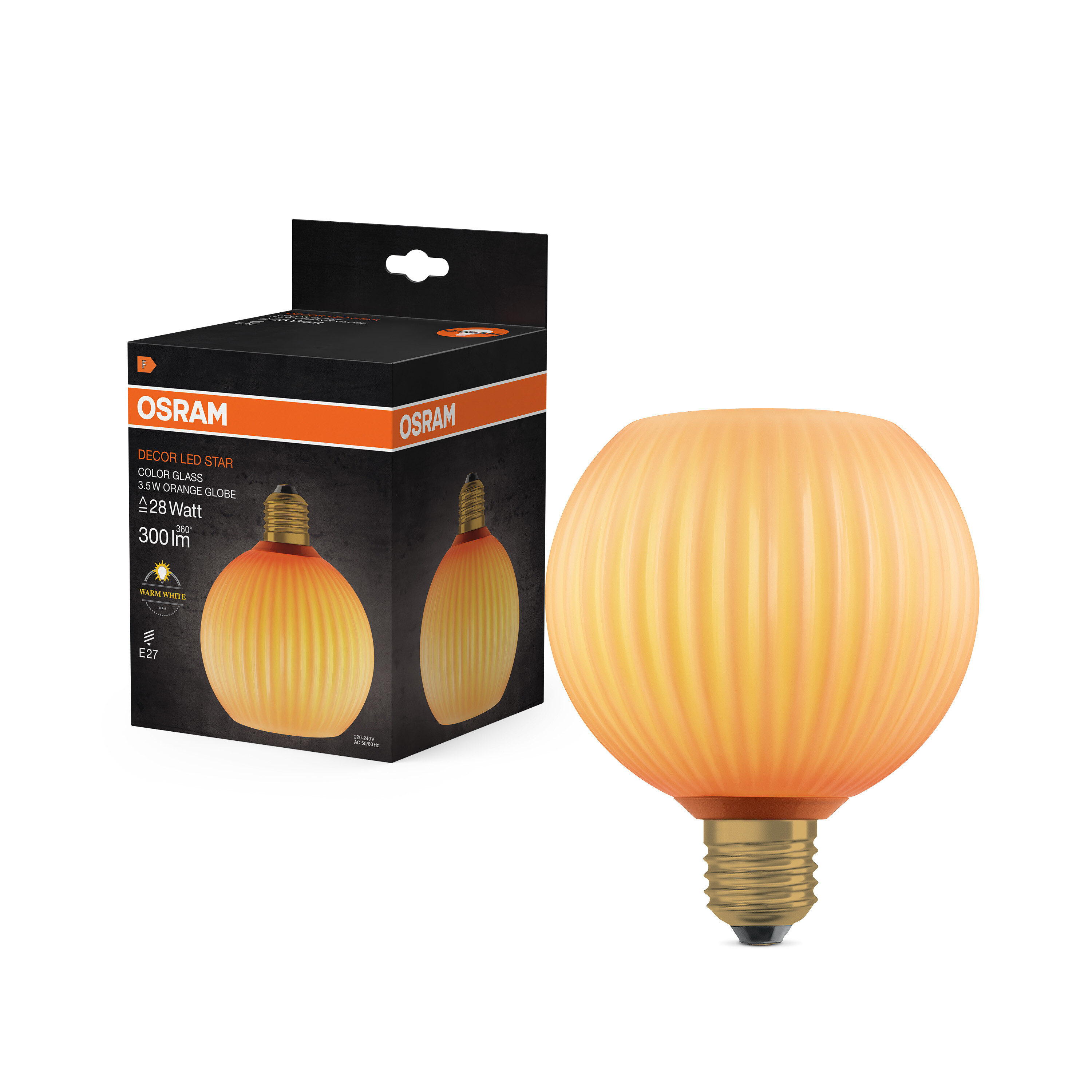 ledvance Decor flatlamp 300lm globe orange e27 827