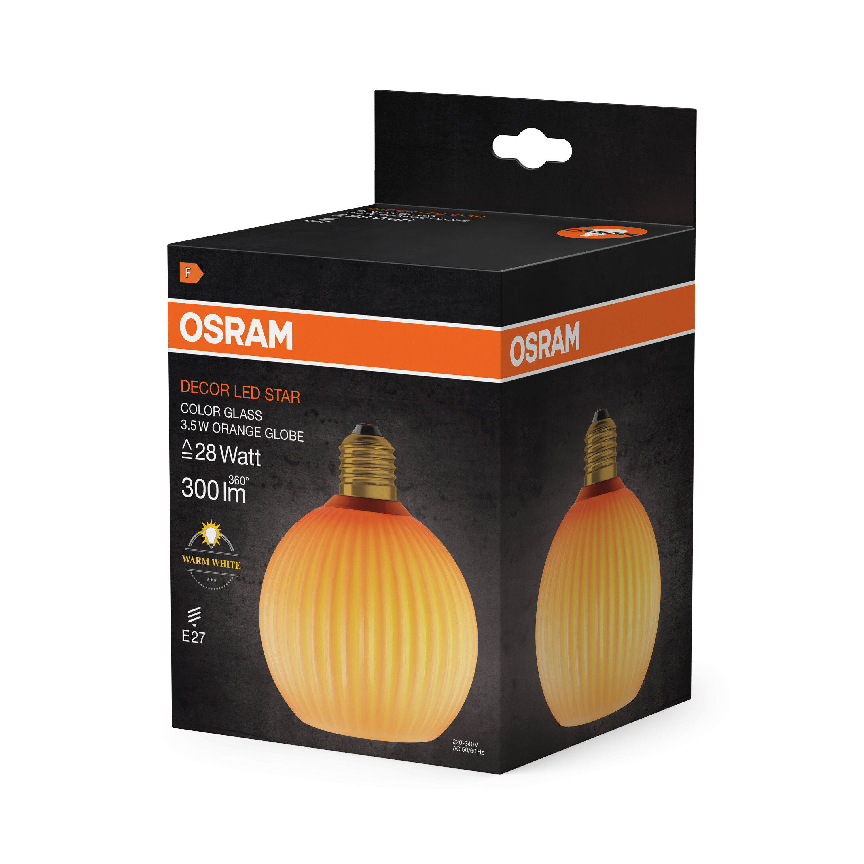ledvance Decor flatlamp 300lm globe orange e27 827