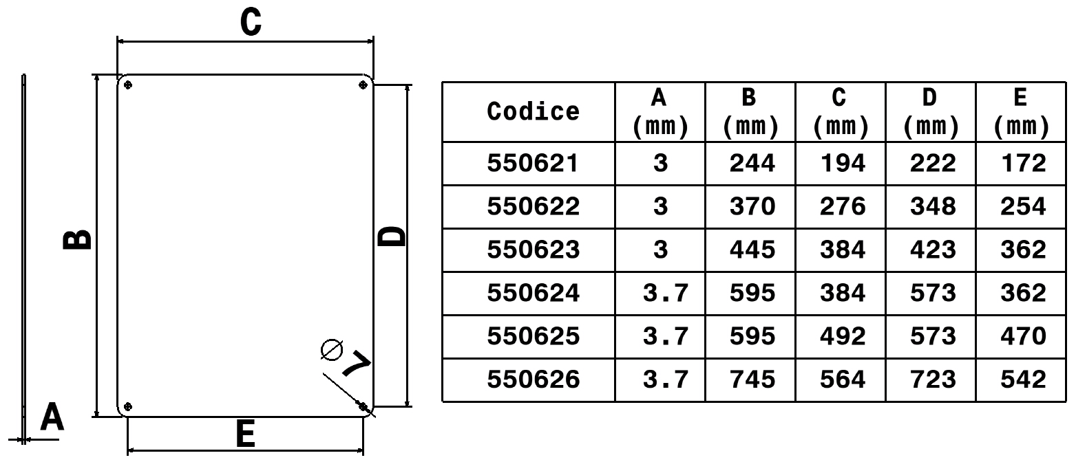 stansefabrikken products Tais cube mont.plate plast 565x745