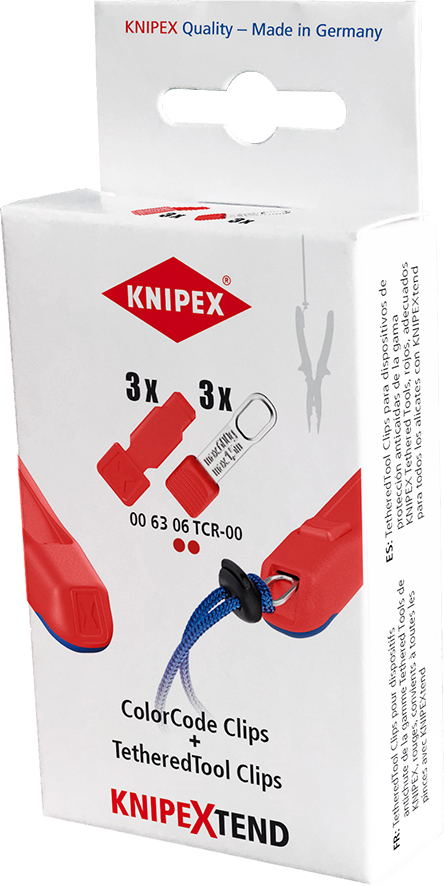 knipex Tetheredtool + plast klips rød, 3 stk.