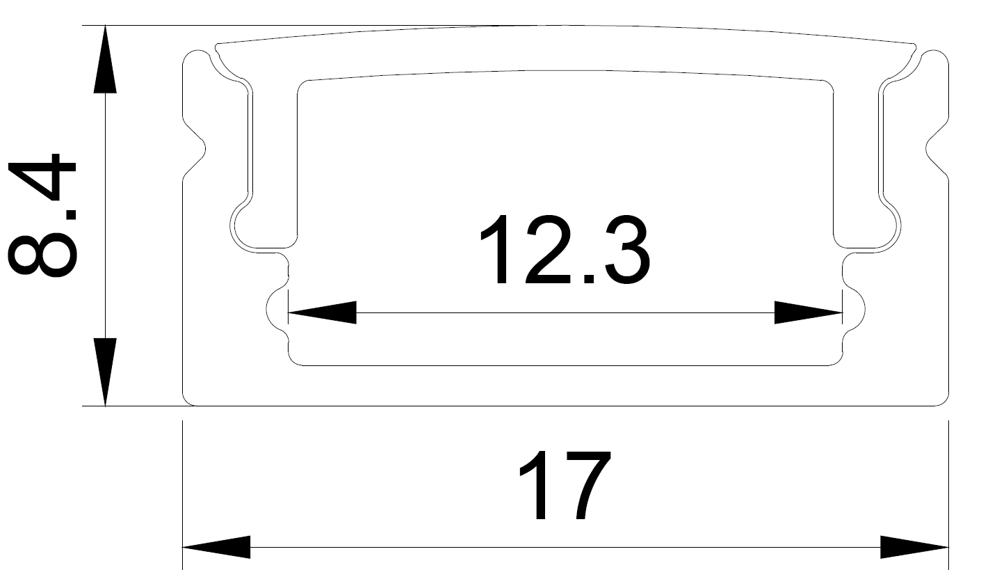 aneta lighting Scanstrip slim hvit 1,8m led-profil