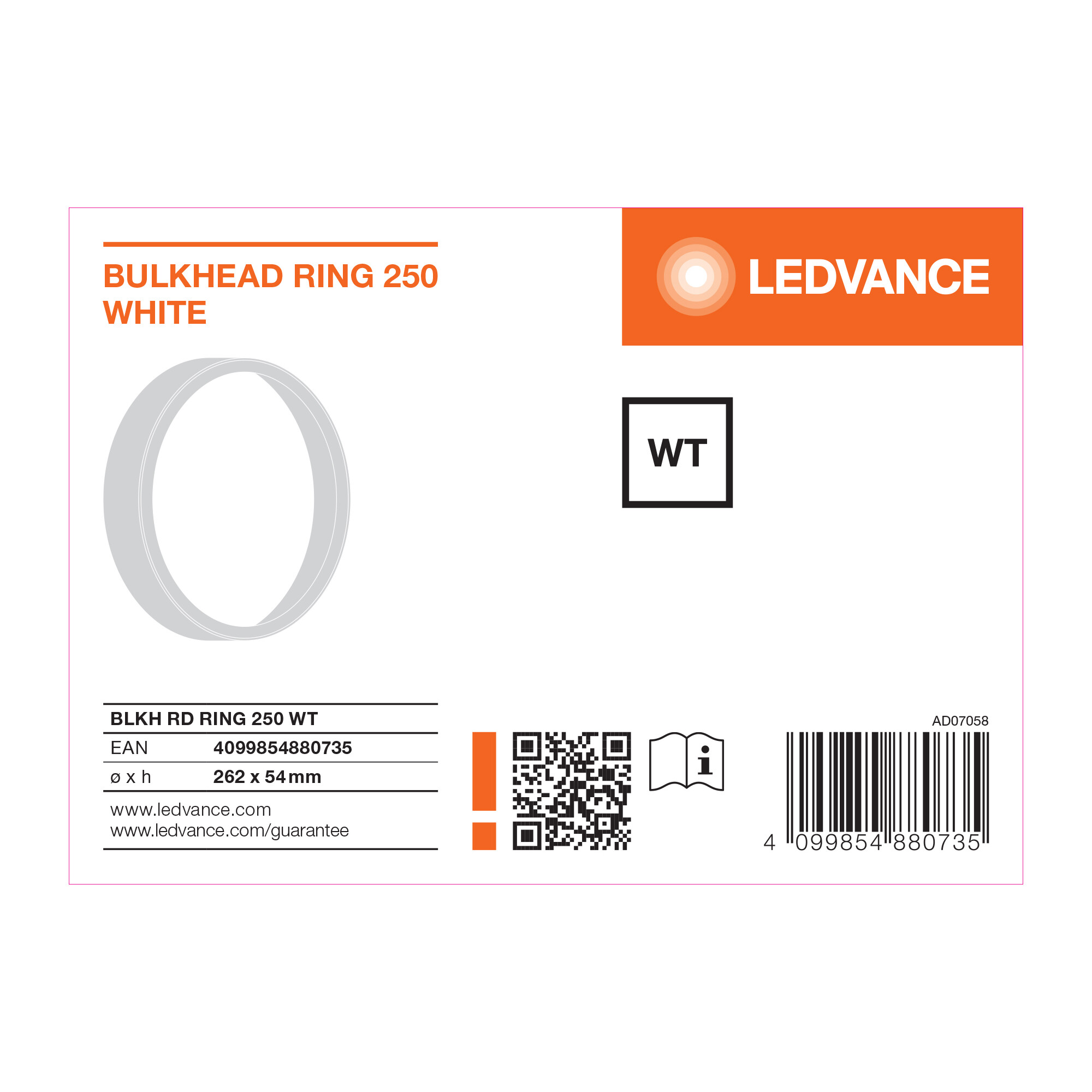 ledvance Bulkhead round ring 250 wt