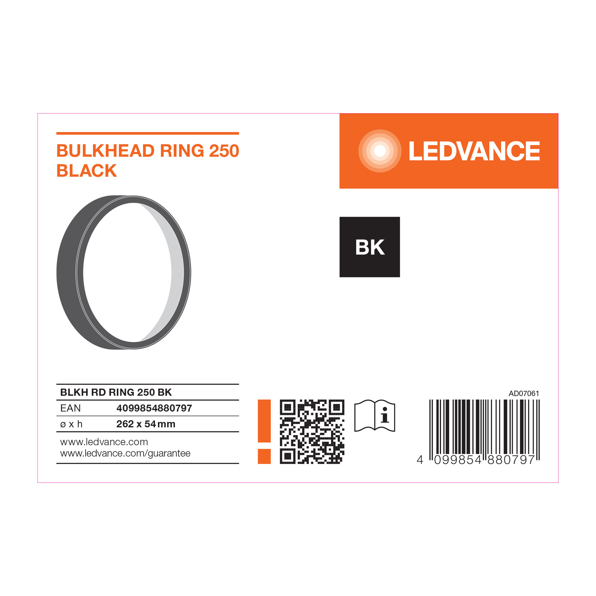 ledvance Bulkhead round ring 250 bk