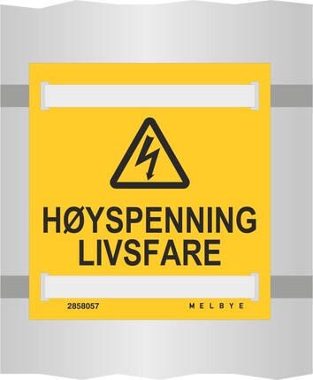 melbye Al-skilt 85x90 høyspent