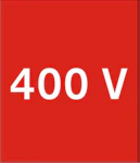 Skilt H10 rød/hvit 400V 25 stk