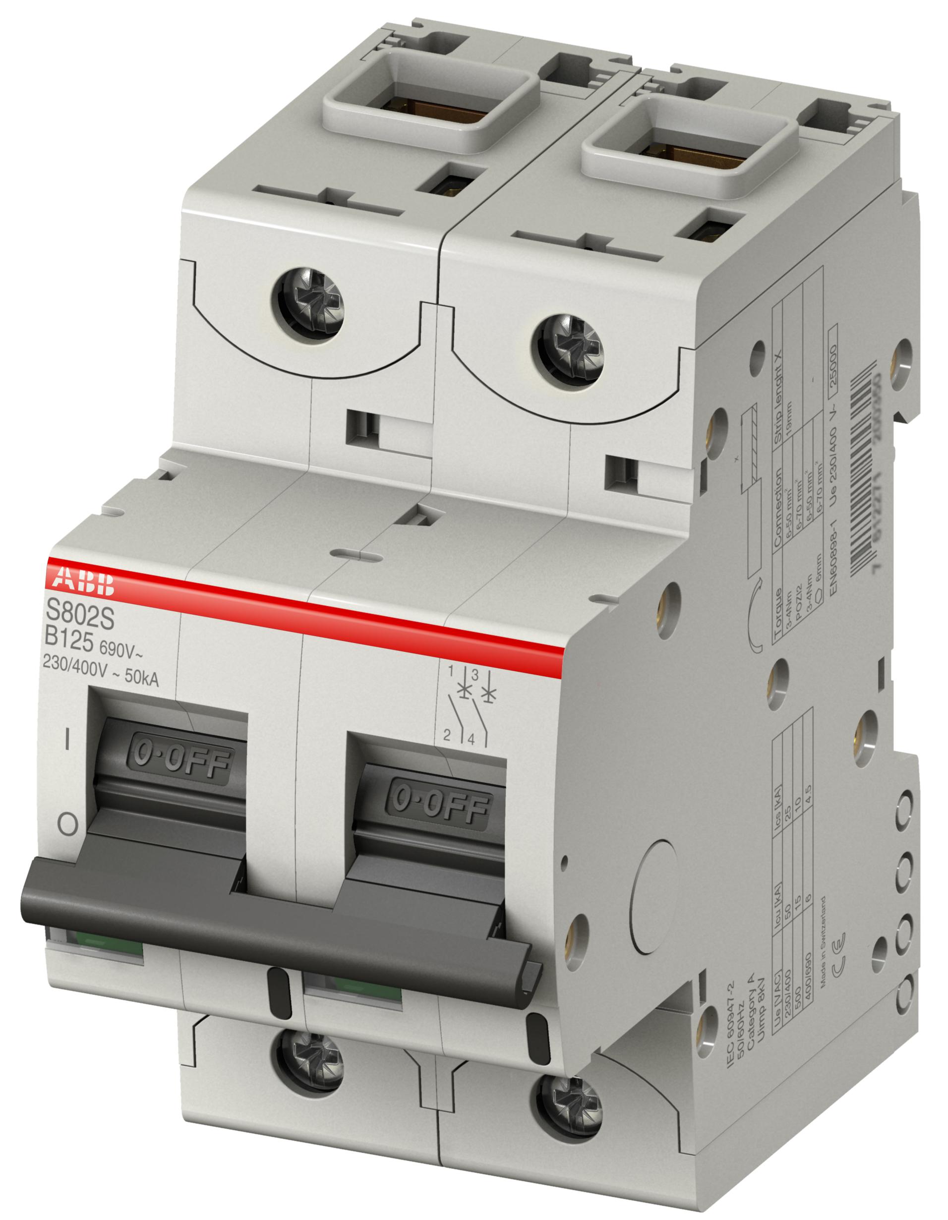 abb Miniature circuit breaker s800 2-poles k-char. 16a