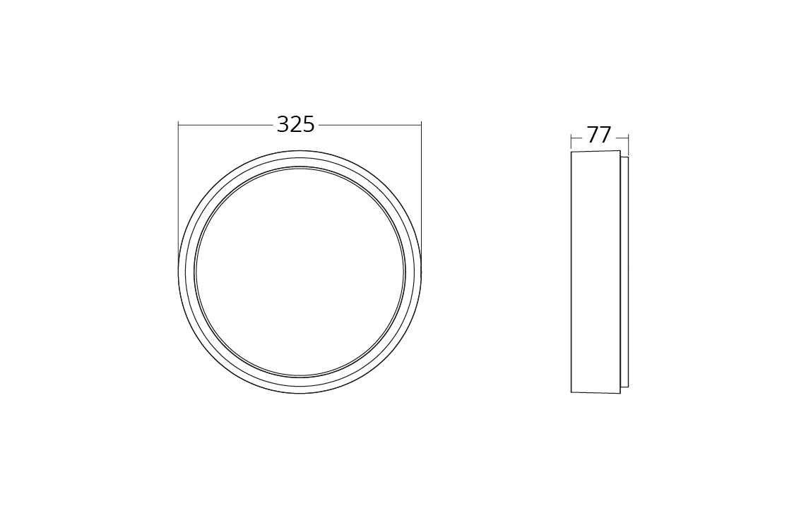 sg armaturen Outdoors wall/ceiling luminair frame round maxi 23w 4k gr