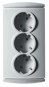 schneider electric Vägguttag 3-vägs 2p jord ljusgrå
