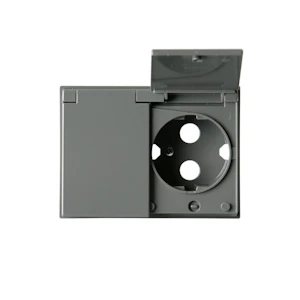 abb Cover plate,shuko socket covered,2gang,grey,impressivo