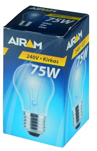 undefined Incandescent lamp 75w clear 240v 1500h