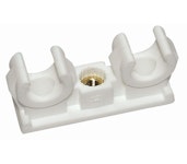 PIPE CLAMP PLASTIC OPEN OPAL 10mm WHITE 2-PIPES 5PCS