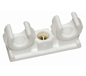 PIPE CLAMP PLASTIC OPEN OPAL 15mm WHITE 2-PIPES 2PCS