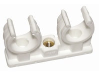 PIPE CLAMP PLASTIC OPEN OPAL 22mm WHITE 2-PIPES 2PCS