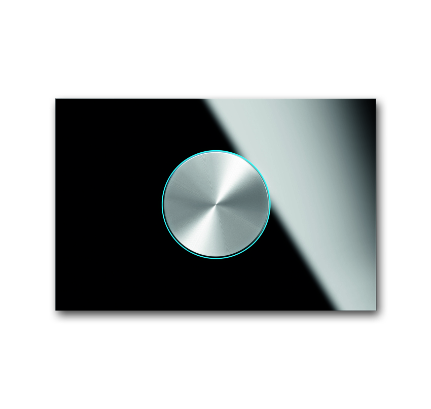 PUSH-BUTTON KNX ROTATION KNOP, BLACK GLASS