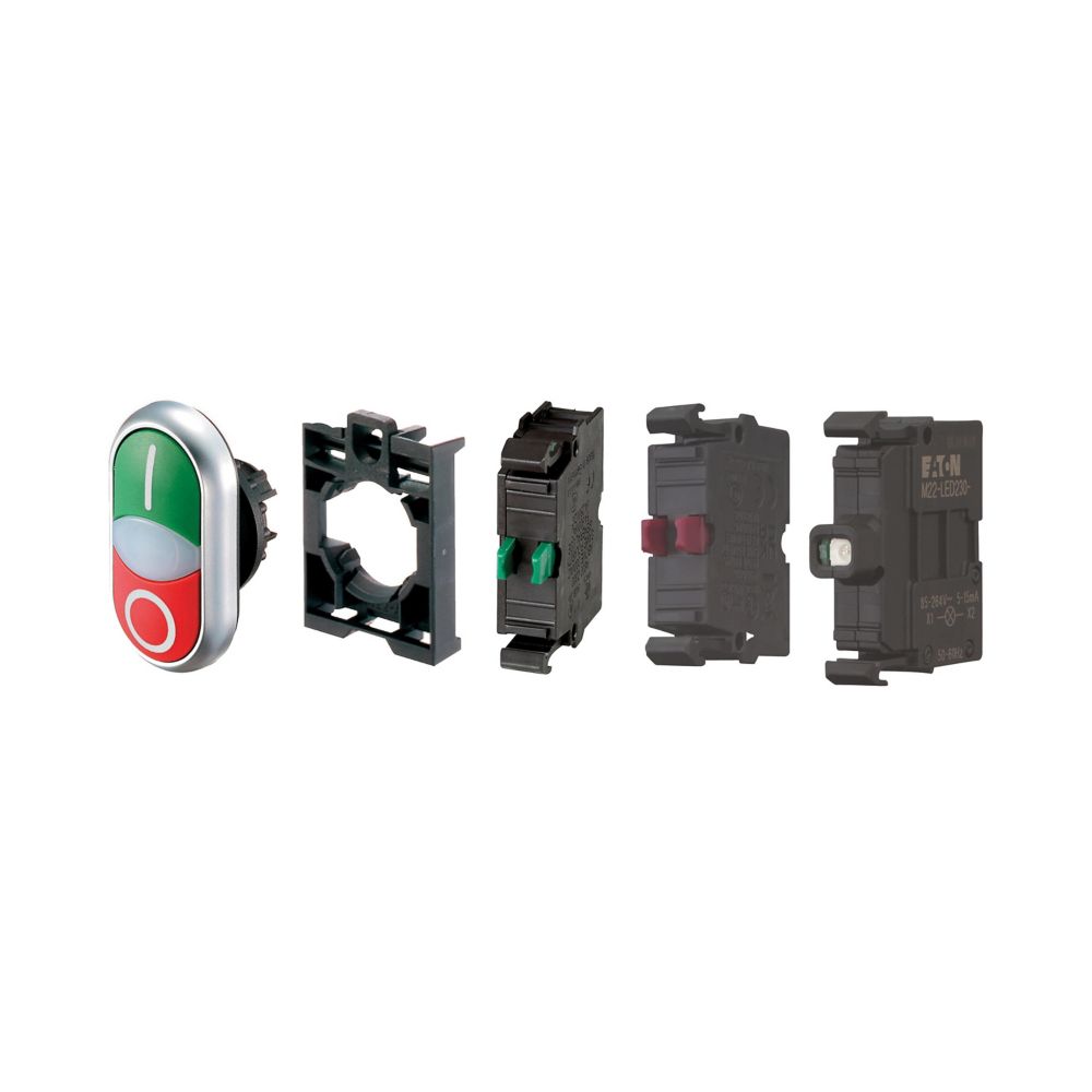 eaton Double push button fixture m22-ddl-gr-x1/x0-k1001led-bvp